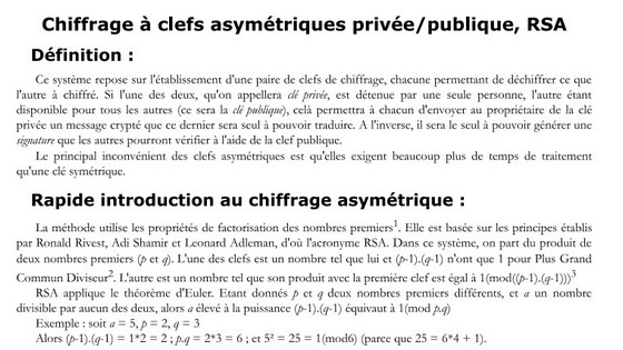 Cryptage RSA par clé publique / clé privée