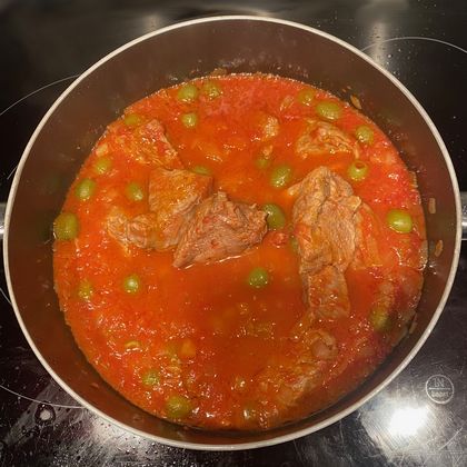 Sauté de veau aux olives vertes